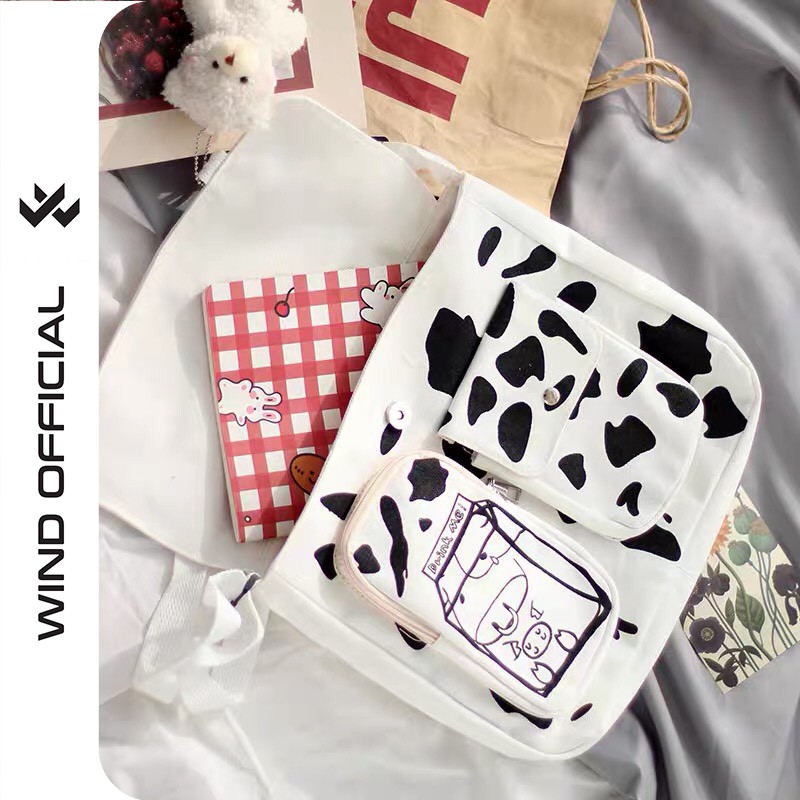 [Mã SKAMA06 giảm 8% tối đa 50K đơn 250K] Túi đeo chéo Wind unisex vái Canvas hoạ tiết Drink Me nam nữ phong cách ulzzang | BigBuy360 - bigbuy360.vn