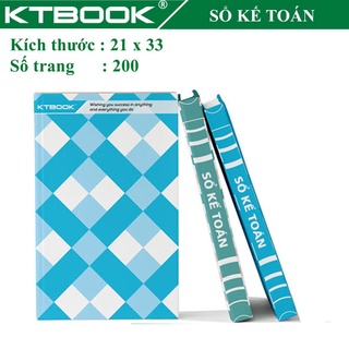 Sổ ghi chép Kế Toán KTBOOK bìa cứng ruột giấy in caro cao cấp size 21 x 33 cm Khổ Lớn 200 trang