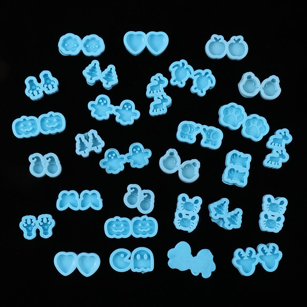 Khuôn Silicone Làm Khuyên Tai Resin Epoxy UV Hình Ông Già Noel Giáng Sinh DIY