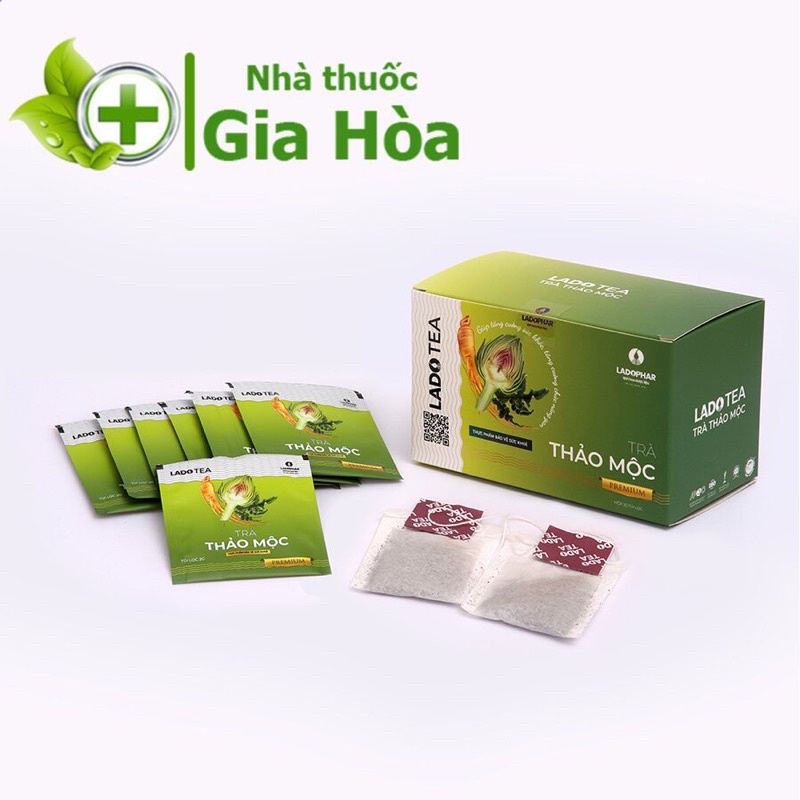 Trà thảo mộc túi lọc Đà Lạt Lado Tea tăng cường sức khỏe, tăng chức năng gan, giúp an thần, ăn ngon - Ladophar