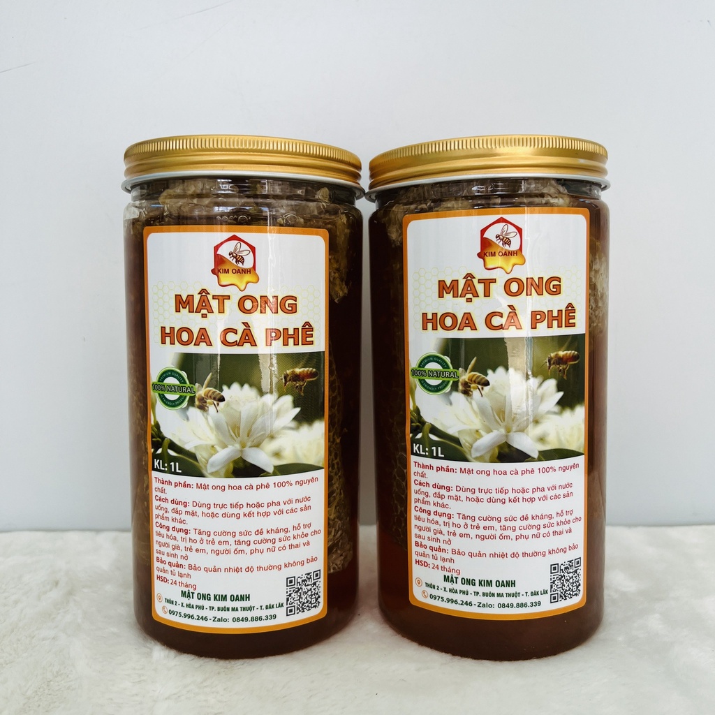 Mật ong hoa cà phê nguyên sáp đặc sản Tây Nguyên Kim Oanh