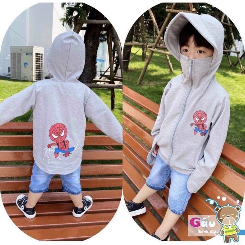Áo nắng cho bé in hình siêu nhân nhện siêu hót 2022 áo nắng dành cho trẻ em chất liệu thoáng mát tránh nắng tránh tia uv