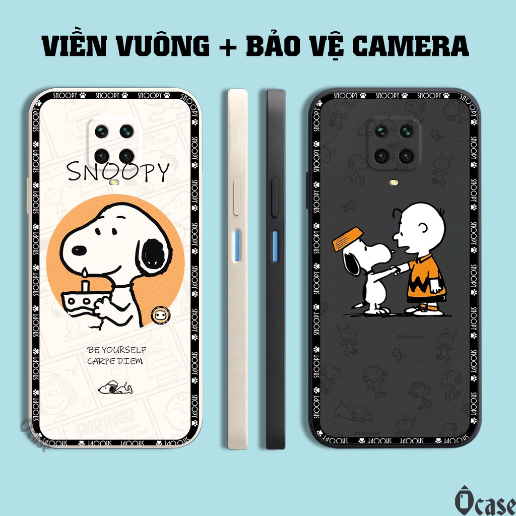 Ốp lưng Xiaomi Redmi Note 9s / Note 9 Pro / Note 9 Promax / Poco M2 Pro in hình chú chó dễ thương cạnh viền vuông có BVC