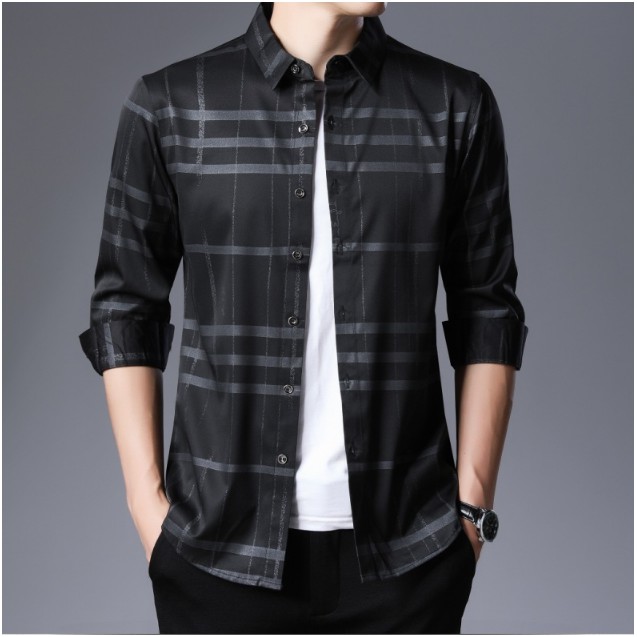 (CAO CẤP)ÁO Sơ Mi Nam Vải Lụa Cao Cấp Mềm Mại - Hàng Xuất Khẩu Cao Cấp SM00018 | BigBuy360 - bigbuy360.vn