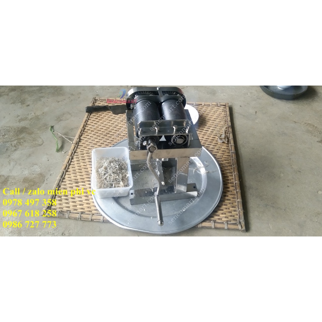 Máy xắt da lợn, thái da heo quay tay khung inox tại Sencomart