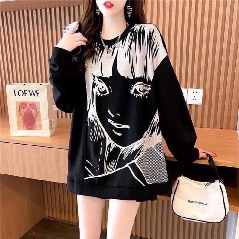 Áo nỉ bo cô gái đen LN12