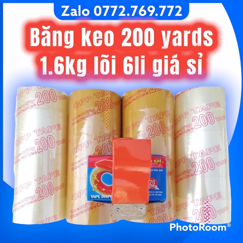 BĂNG KEO 200Y TRONG ĐỤC (cây 6 cuộn)