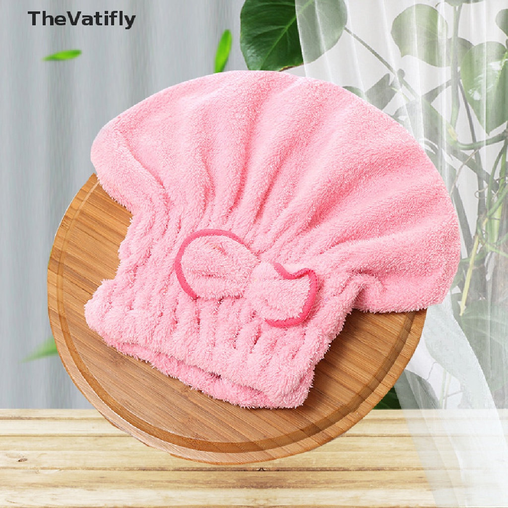 [Thevalifly] Khăn Tắm Quấn Tóc Nhanh Khô Sợi Nhỏ Đính Nơ Cho Spa HOT