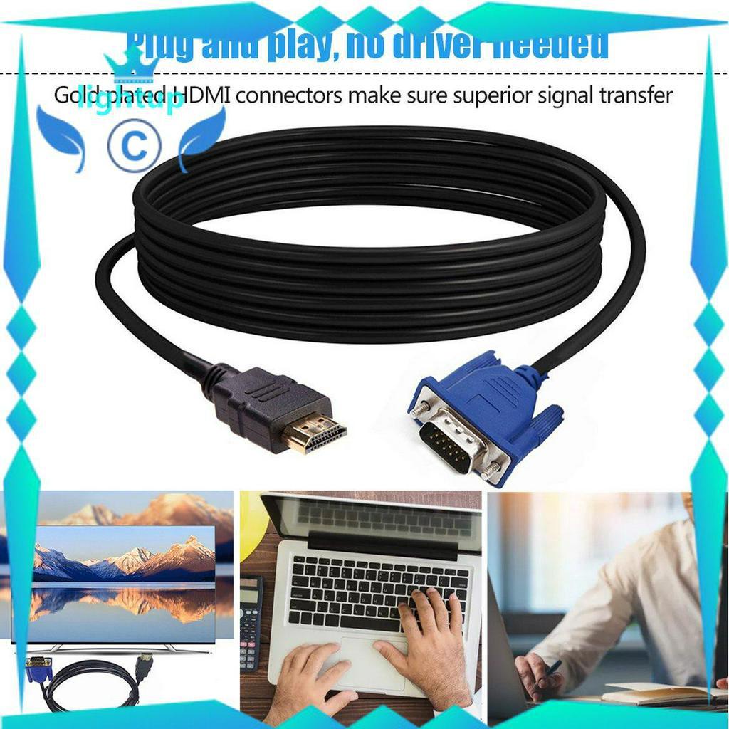 Cáp chuyển đổi HDMI sang VGA cho PC máy tính xách tay máy tính bảng độ phân giải cao