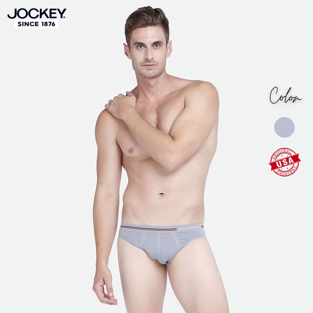 Quần Lót Nam Jockey Tam Giác Không Đường May Seam Free Màu Xám Kháng Khuẩn Cao Cấp - JMMB9133-11