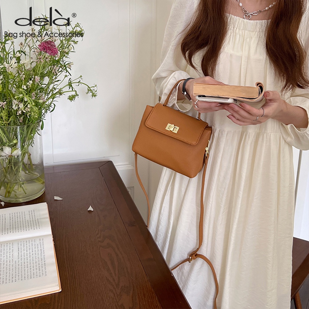 Dela Túi Đeo Chéo Hình Vuông Nhỏ Cầm Tay Bằng Da Mềm Thiết Kế Thời Trang niche Mới 2022