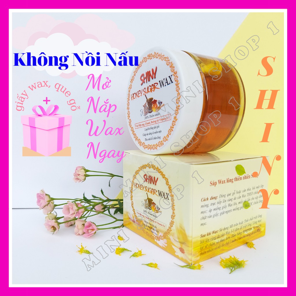 Combo wax lông mỡ trăn, wax lông SHINY lạnh handmade 250g, mỡ trăn nguyên chất N store, triệt lông nách tay chân 75g T01