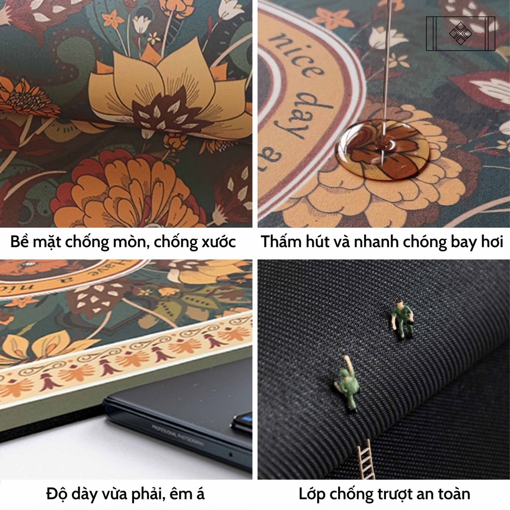 Thảm trải bếp Nappa cao cấp siêu thấm chống trượt họa tiết Vintage - Thảm Vintage