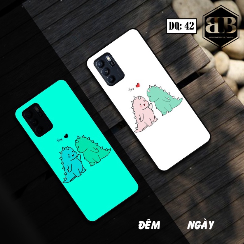 Ốp lưng kính Dạ Quang OPPO RENO6 Z 5G  phát sáng trong đêm giá rẻ