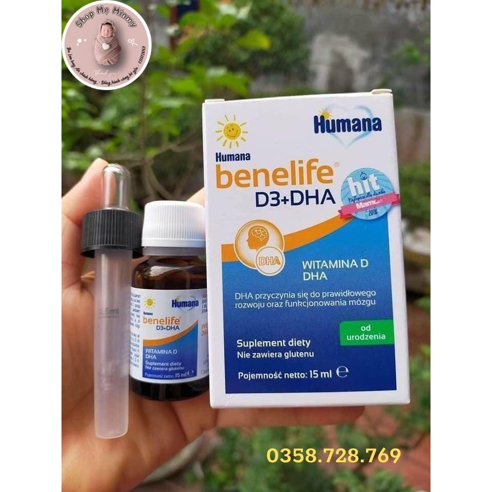 Humana Benelife D3-DHA lọ 15ml( cho bé từ 1 ngày tuổi)