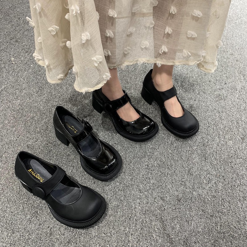 Giày lolita mũi tròn đế cao 5cm mã 1920