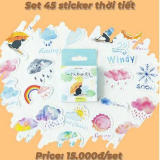 Set 45 stickers thời tiết siêu cute