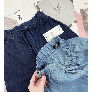 Quần joger jeans giấy cạp chun