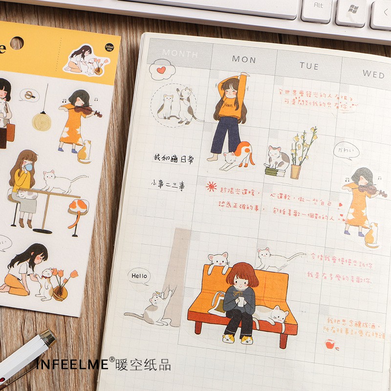 Sticker cute hình dán dễ thương miếng dán công chúa trang trí sổ planner bullet journal dụng cụ dán Stick Me