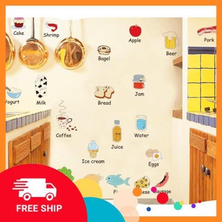 ⚡️𝗙𝗥𝗘𝗘𝗦𝗛𝗜𝗣⚡️ Decal dán tường Tiếng anh nhà bếp