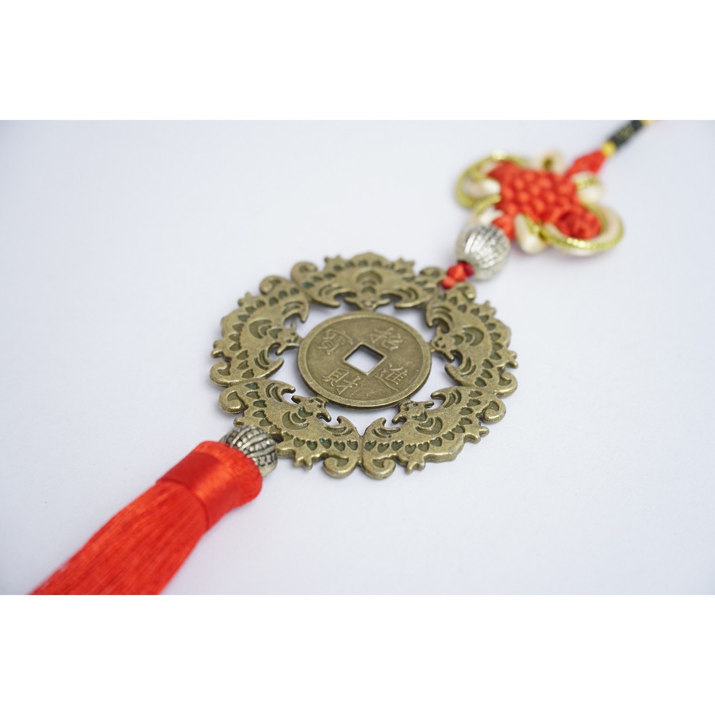 Dây treo đồng xu Ngũ Phúc Lâm Môn treo cửa nhà, treo xe tài lộc, may mắn, bình an