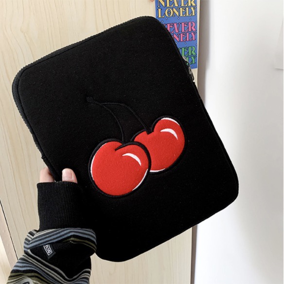 Túi đựng laptop họa tiết thêu cherry xinh xắn 10/ 11/ 13/ 15 inch