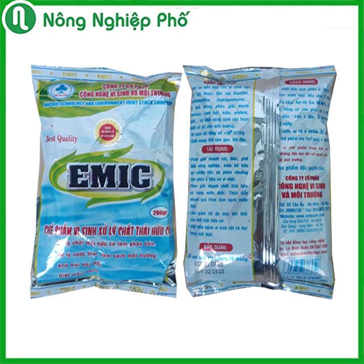 Chế Phẩm Vi Sinh EMIC Xử Lí Chất Thải Hữu Cơ Khử Mùi Gói 200 Gram