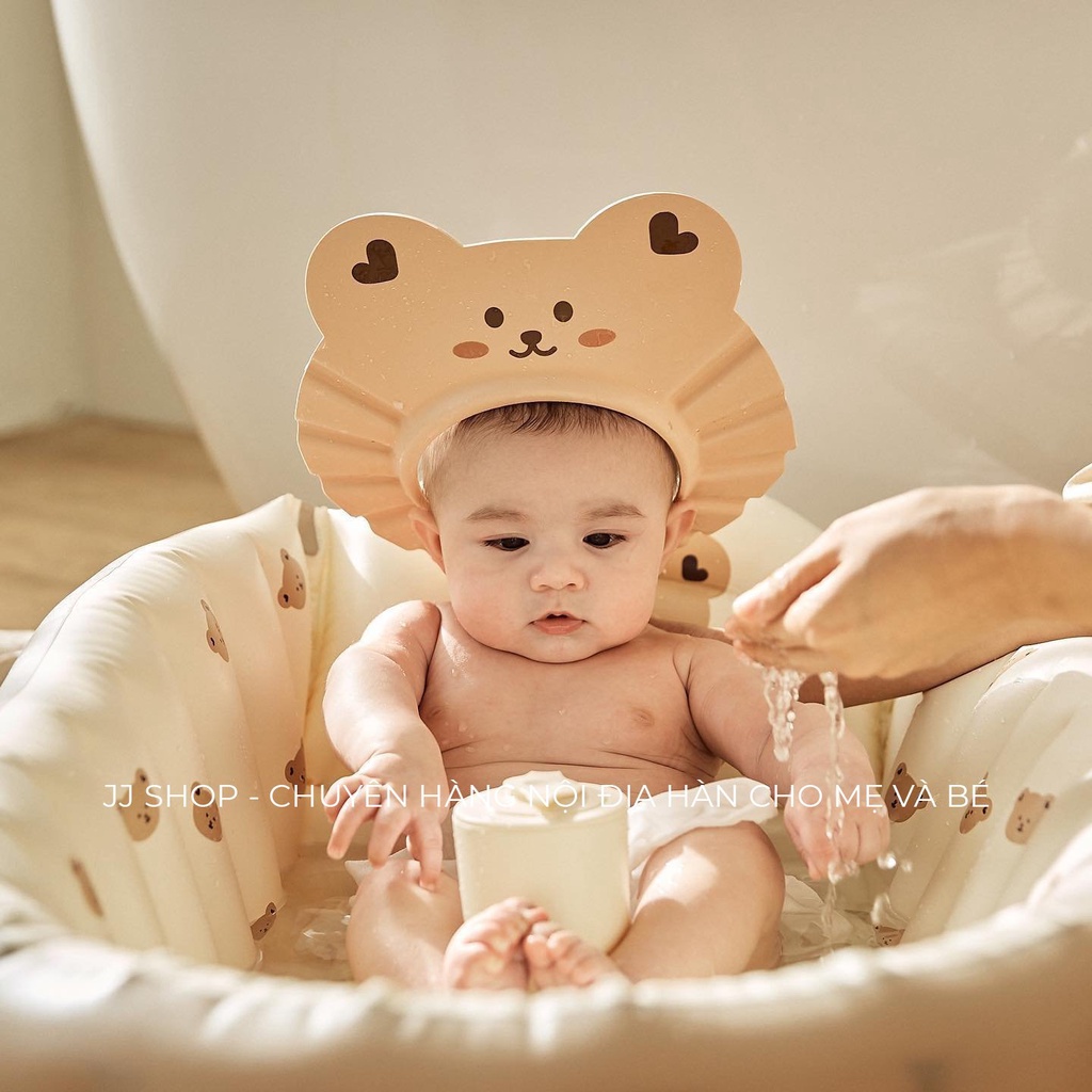Mũ Tắm Đội Đầu Chắn Nước Cho Bé