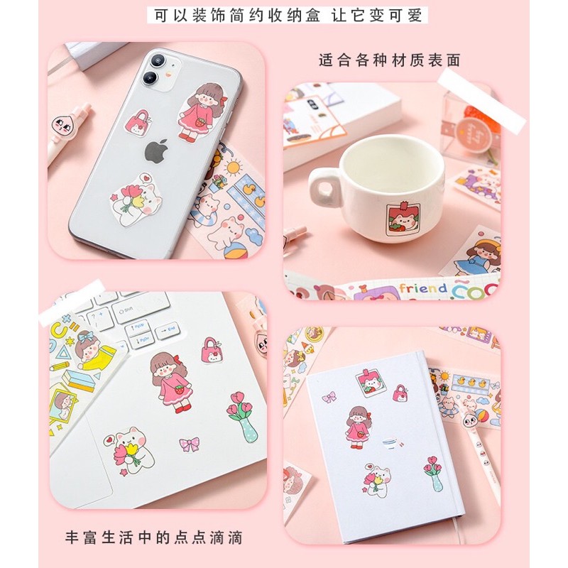 Sticker dài bé gái nhiều mẫu