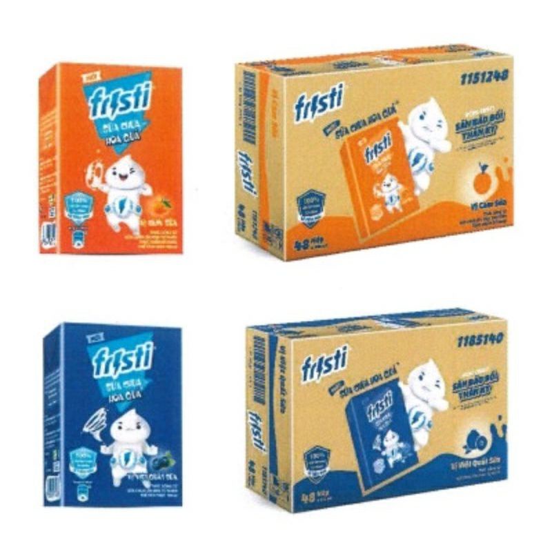 thùng 48 hộp sữa chua uống fristi vị cam và biệt quất 100ml