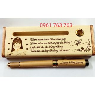 BÚT GỖ KHẮC THEO YÊU CẦU ( Loại có rãnh)