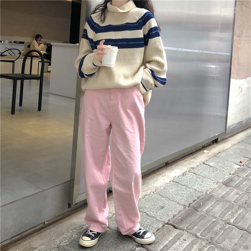 Áo nỉ nữ dài tay cổ cao thời trang Hàn