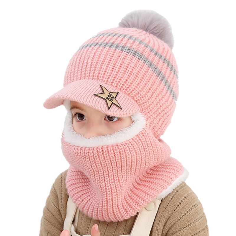 Mũ Beanie Lót Lông Cừu Giữ Ấm Mùa Đông Dành Cho Bé