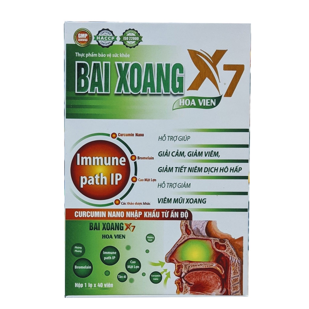 Bai Xoang X7 Hoa Viên, hỗ trợ giúp giảm viêm mũi, viêm xoang