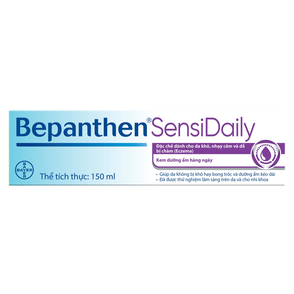 Kem Dưỡng Ẩm Hằng Ngày Bepanthen Sensidaily 150ML + Tặng 1 Túi Laptop Bepanthen