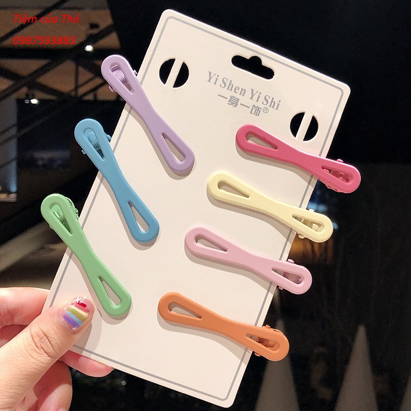 Set 7 kẹp tóc nhiều màu cho nữ (PK29)