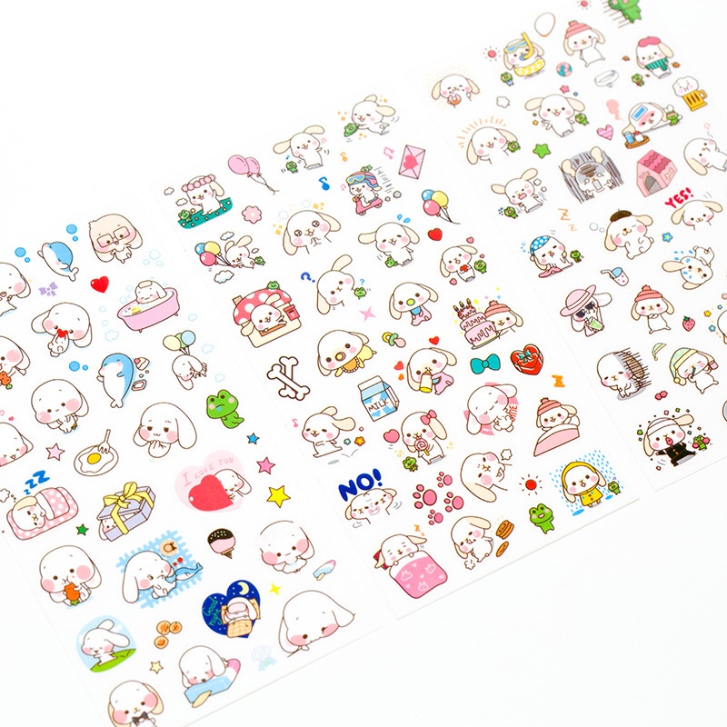 Sticker Cute Dán Sổ Mix Nhiều Mẫu, Set 6 Tấm
