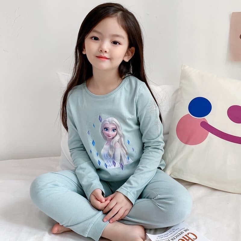 Bộ cotton Elsa bé giá dài tay thu đông cực ấm