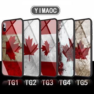 Ốp điện thoại in hình cờ lá phong Canada mặt kính 71C thích hợp cho iPhone XS Max XR X 11 Pro 7 8 6 6S Plus
