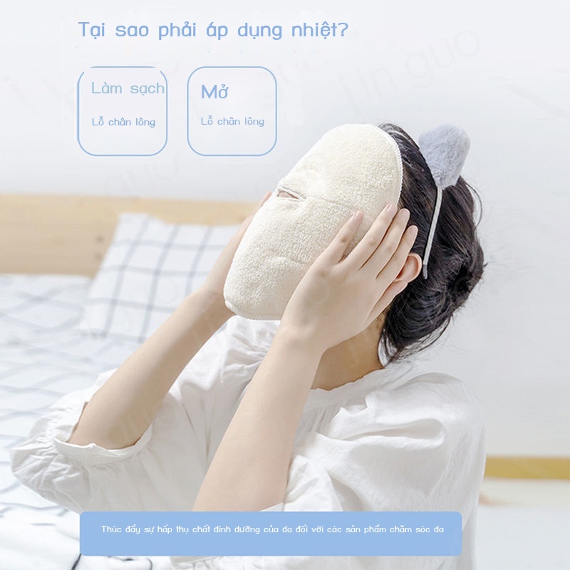 Chườm nóng khăn mặt nạ đắp xông hơi làm đẹp tạo tác mắt khuôn nước