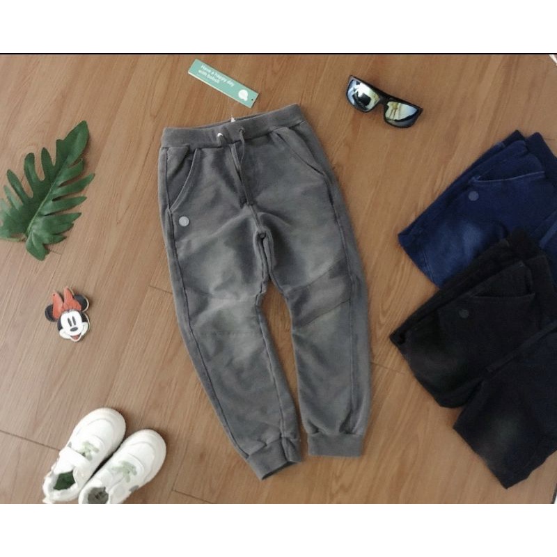 [4-7y] Quần dài thu đông da cá giả jean co giãn xuất dư xịn cho bé trai form to