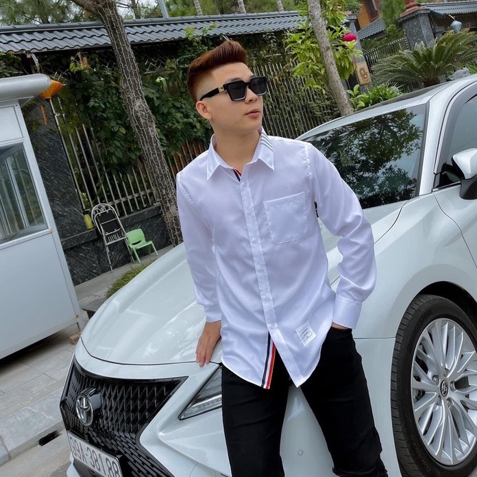 Sơ Mi Thom 3 Sọc Ở Cổ, Áo Sơ Mi Thom 3 Vạch Nam Cao Cấp Vải Cotton Cá Sấu Chống Nhăn 𝐇𝐀 𝐒𝐇𝐎𝐏 𝟗𝟗𝟗𝟗