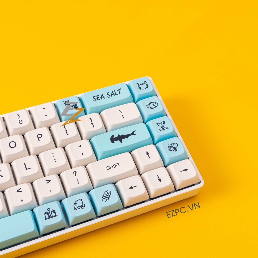 [Mã 44ELSALE2 giảm 7% đơn 300K] Keycap Cho Bàn Phím Cơ Sea Salt Thick PBT Dyesub 138 Phím XDA Profile Của EZPC