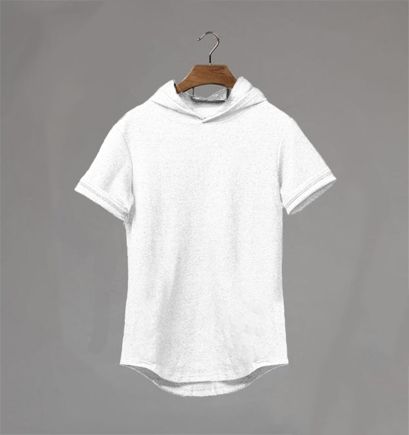 2020 Mens Summer tshirt Casual Solid Loose Hooded Tops Tees Shirts Male New Sportswear Hoodie Short Sleeve Mens T-shirt Clothing