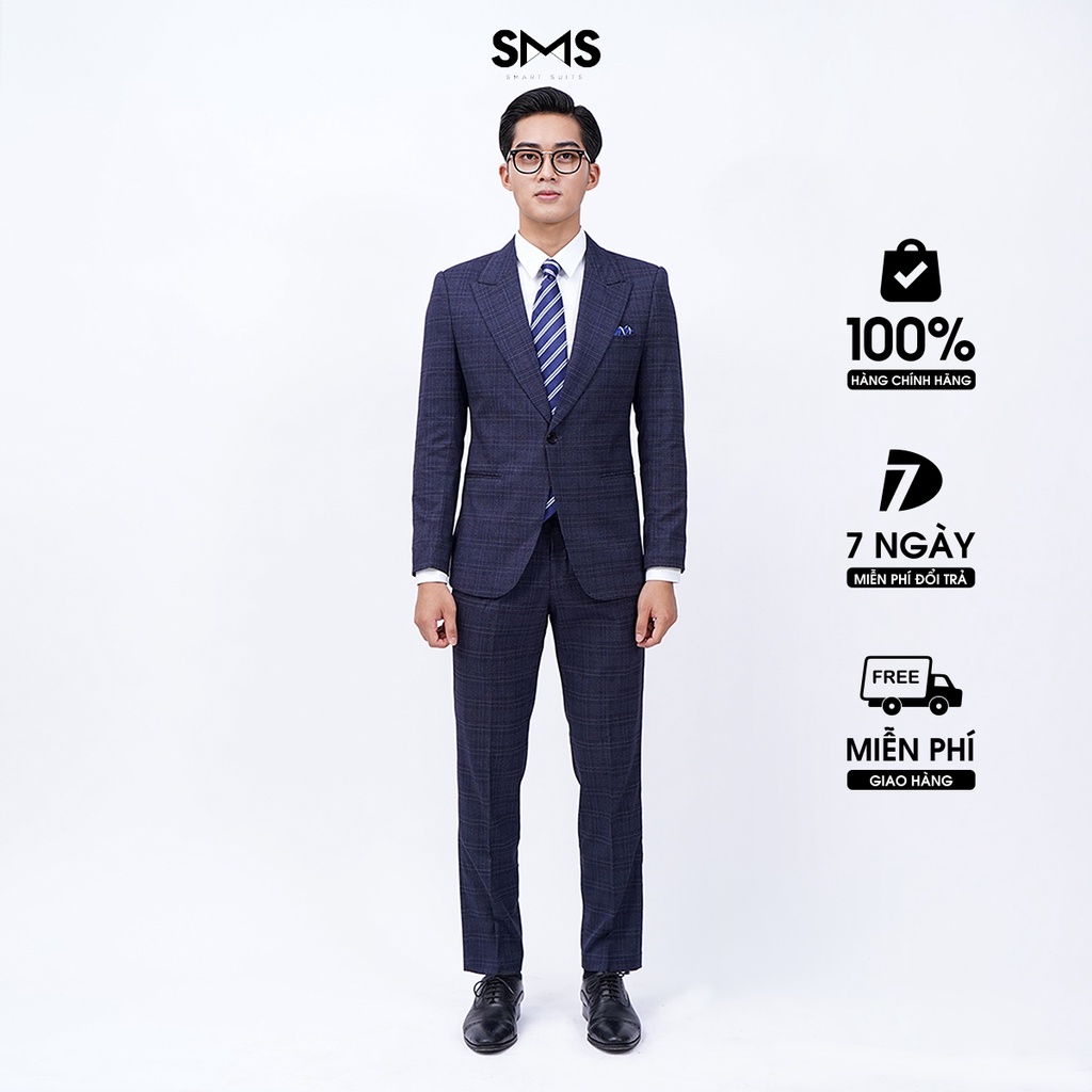 Vest nam xanh xám kẻ ô, suits sartorial, chuẩn form Smart Suits