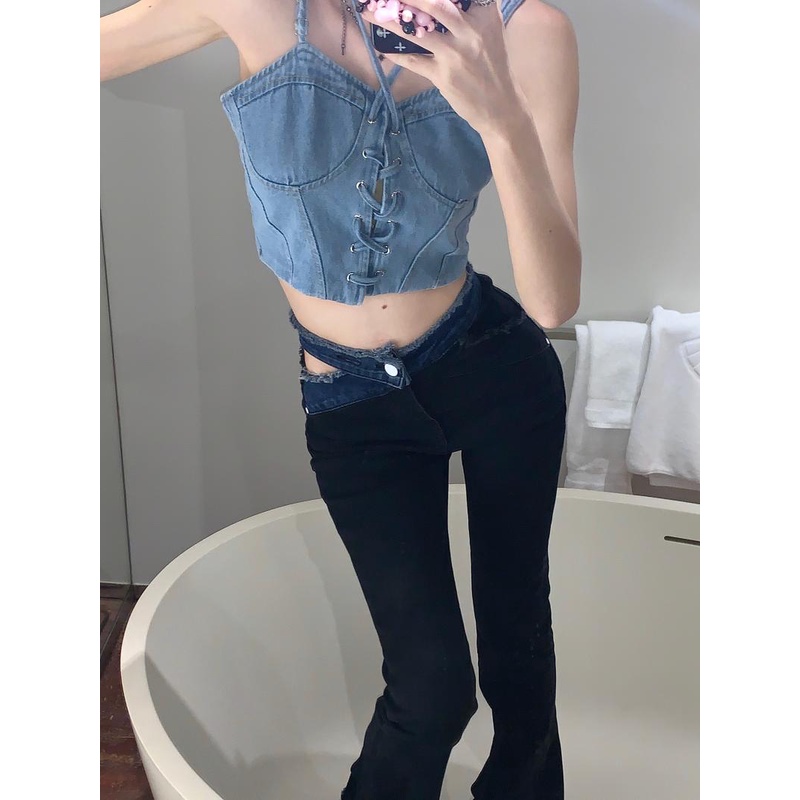 Quần Jean Nữ Ống Loe Lưng Cao Thời Trang