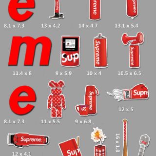 Bộ 36 hình dán Supreme loại lớn
