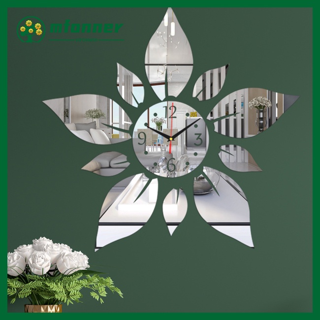 1 Bộ Đồng Hồ Dán Tường Bằng Acrylic Tráng Gương Trang Trí Phong Cách Hiện Đại
