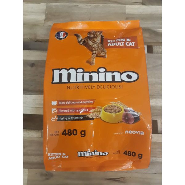 Thức ăn hạt Minino cho mèo vị cá ngừ 480g