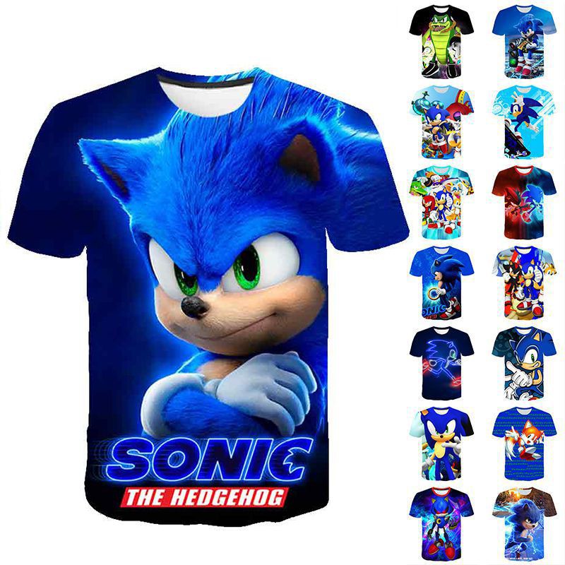 Áo Thun Bé Trai &amp; Gái In Hình Nhím Sonic